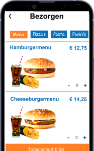 Bezorgen afhaal menu via een app