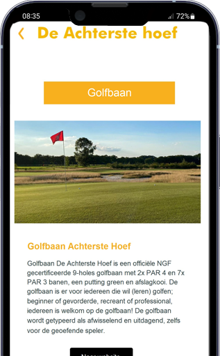 Campingapp meer Informatie website tonen