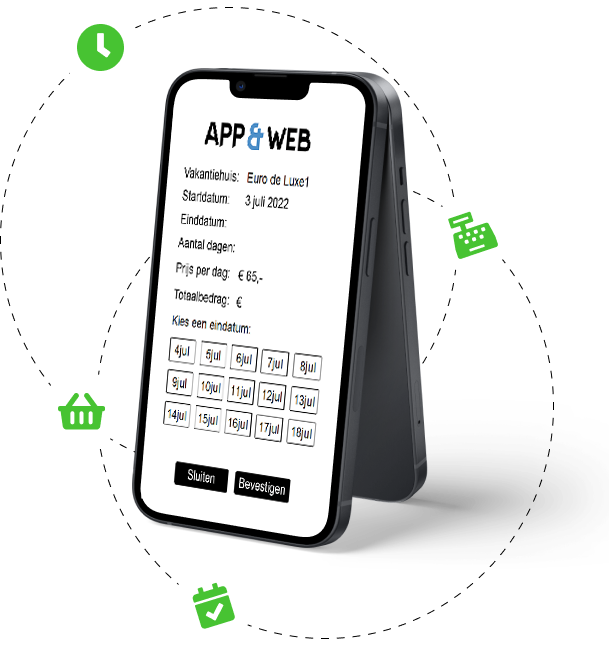 Reserveringssysteem via een app (iOS/Android) appandweb