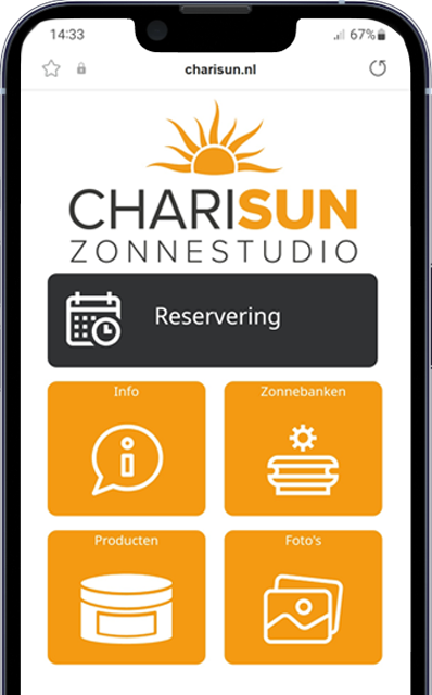Zonnebank app hoofdmenu