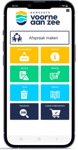 Gemeente app hoofdmenu