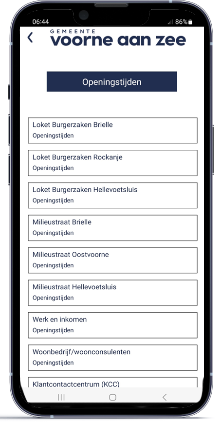 Gemeenteapp openingstijden