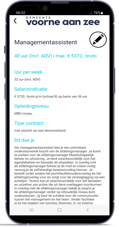 Gemeente app vacature beschrijving