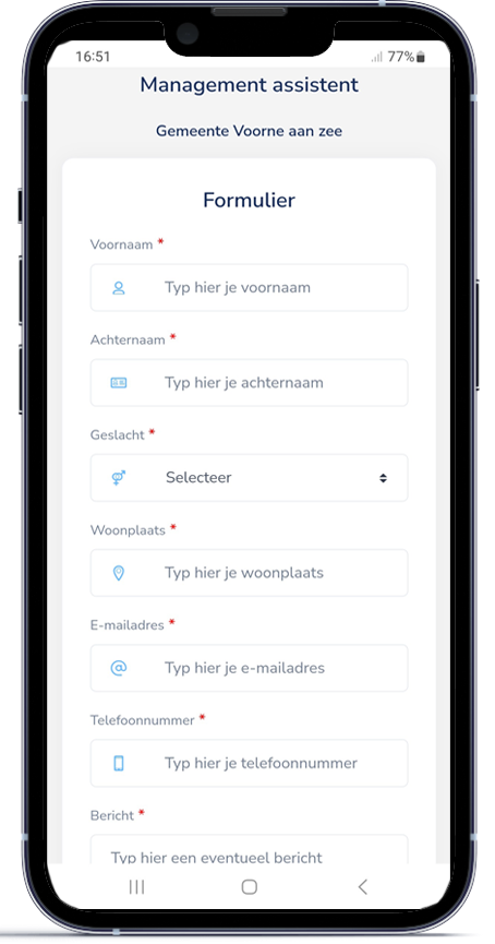 Gemeente app formulier