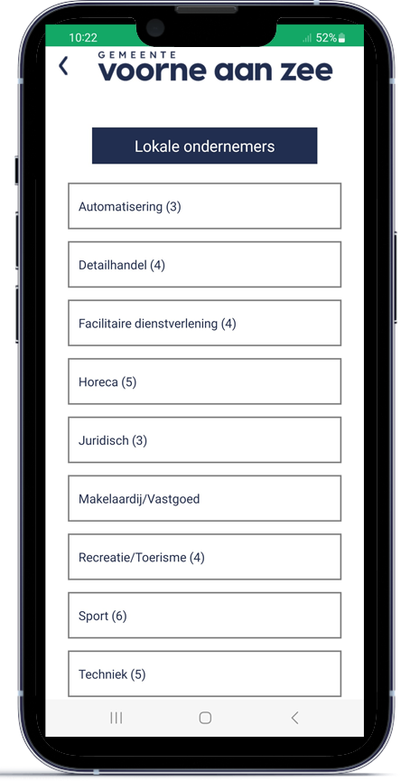 Gemeente app ondernemers overzicht