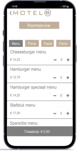Motel mobiele applicatie roomservice