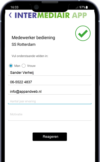 Intermediair app aanmelden