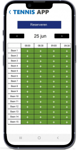 Tennisapp reserveren