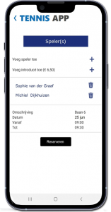 Tennisapp spelers toevoegen
