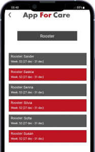Zorgapp rooster overzicht