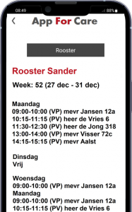 Zorgapp rooster